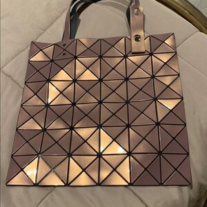 Bao Bao Geometric Pink Metallic Tote Bag